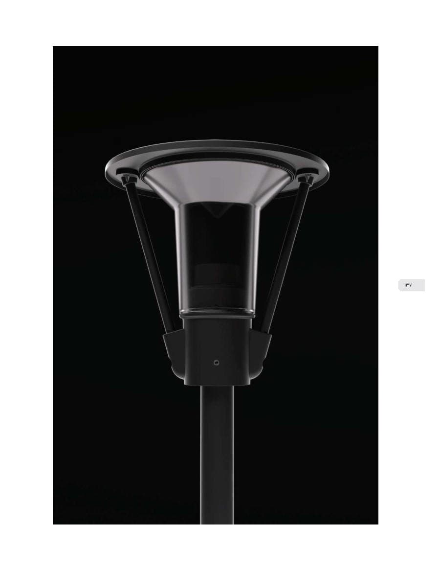 Park/Garden Post-Top Luminaire (unnamed, black conical shade)